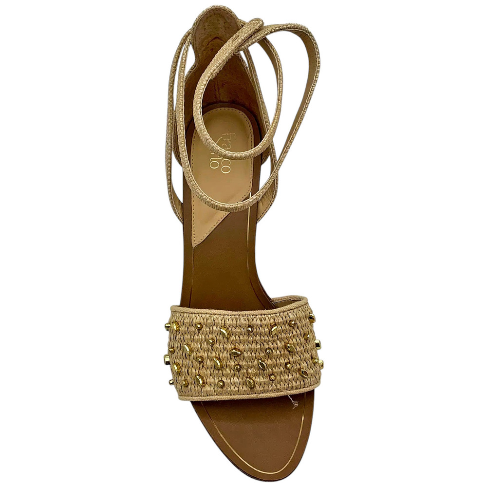 Franco Sarto Womens Eleanor 2 Dress Sandal Natural Beige Raffia - Medium - Picture 2 of 3